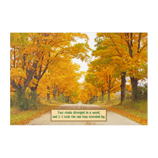 "COUNTRY ROAD LINED WITH MARIGOLD-COLORED TREES" ACRYLIC PRINT