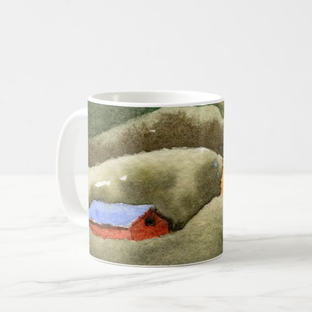 Country Road Mug rural large red barn field summer (Front Left)