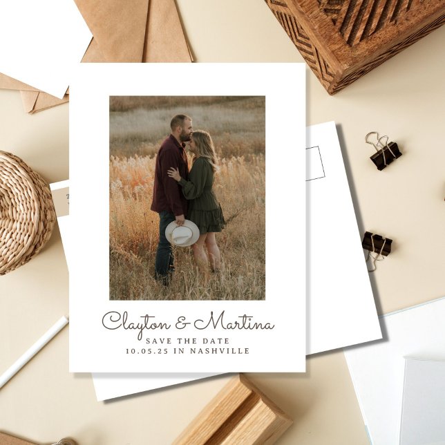 Country Road Save the Date Photo Postcard (Creator Uploaded)