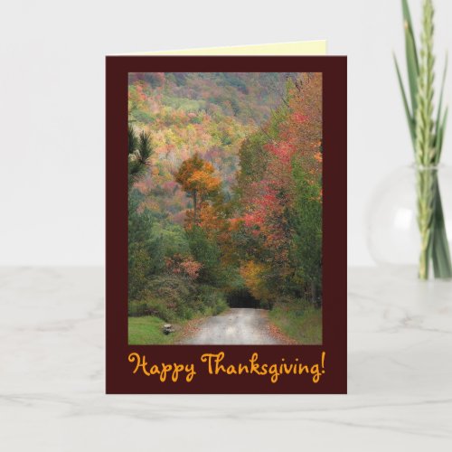 Country Road Thanksgiving Holiday Card