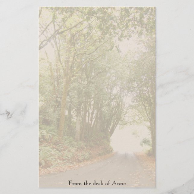 Country Road w/ Trees Personalized Stationery (Front)
