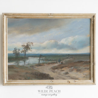 Country Road with Pond Vintage Painting Poster