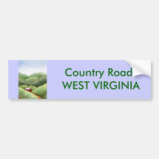 Country Roads Bumper Sticker (Front)