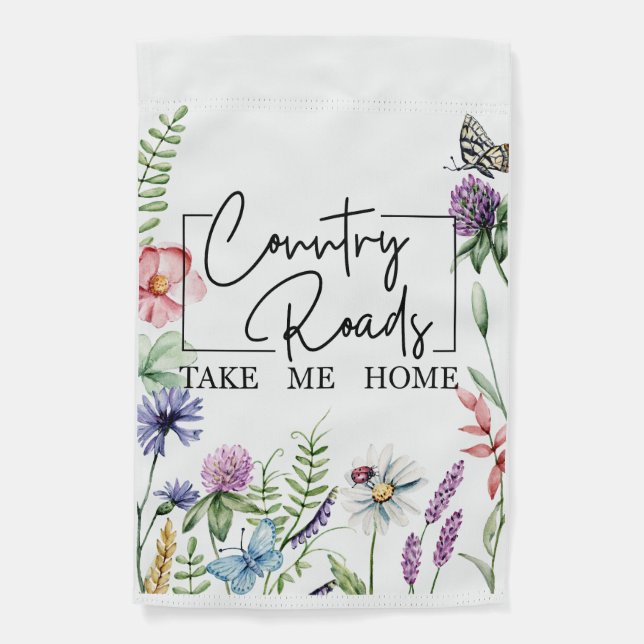 Country Roads Wildflower Garden Flag (Front)