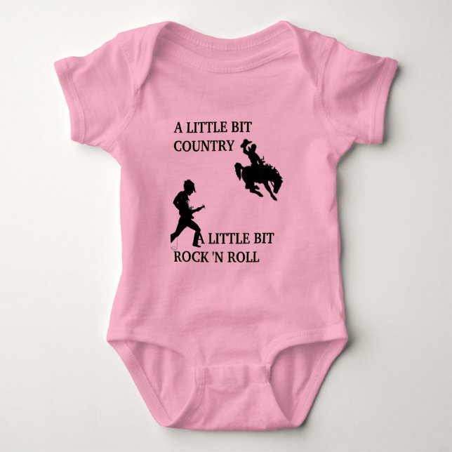 country rock n roll baby bodysuit (Front)