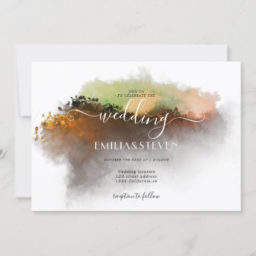 Country Rocky Mountains Landscape Wedding Invitation