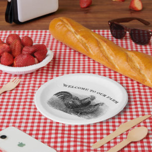 Country Rooster and chicken any purpose plate