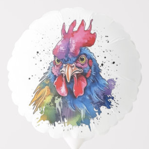 Country Rooster Chicken Watercolor Style Balloon
