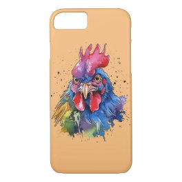 Country Rooster Chicken Watercolor Style iPhone 8/7 Case