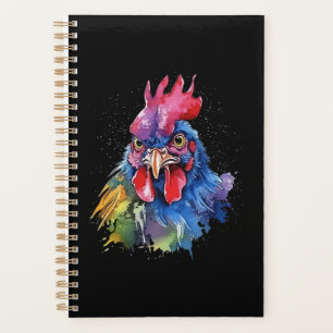 Country Rooster Chicken Watercolor Style Planner