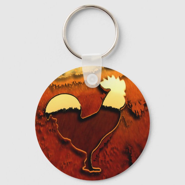 Country Rooster Keychain (Front)