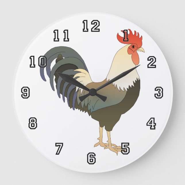 Country Rooster Large Clock (Front)