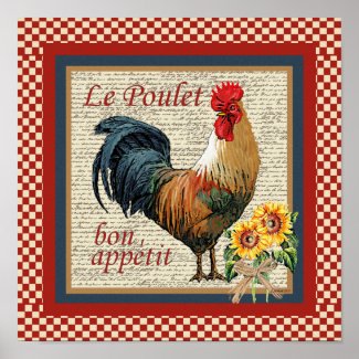 Country Rooster Poster