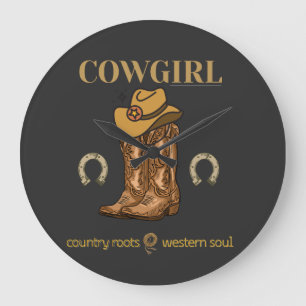 Country roots western soul T-shirt Large Clock
