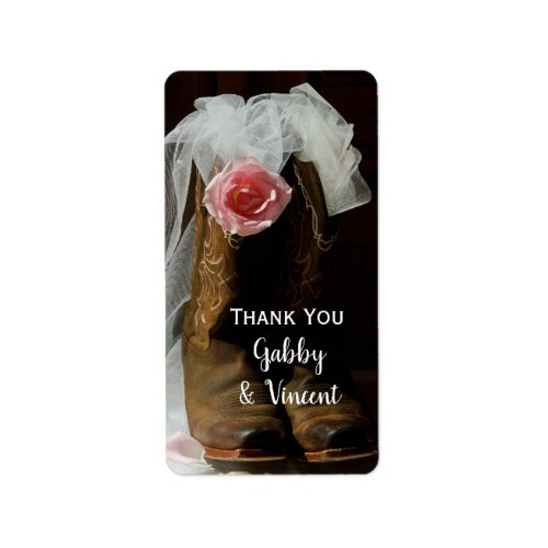 Country Rose Western Wedding Thank You Favor Tag