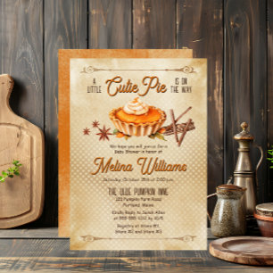 Country Rustic A Little Cutie Pie Baby Shower Invitation