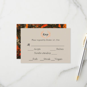 Country Rustic Antlers Camo RSVP Card