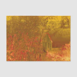 Country Rustic Barn Fall Orange Yellow Vintage Tissue Paper