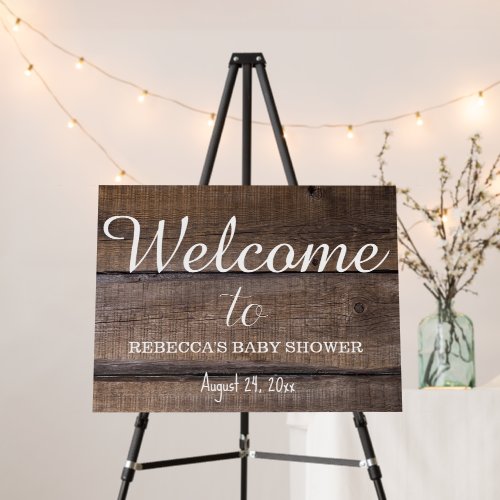 Country Rustic Barn Oak Baby Shower Welcome 