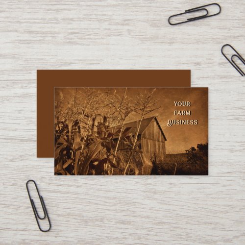 Country Rustic Barn Vintage Brown Farm Texture Business Card