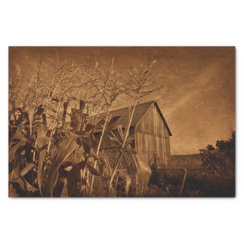 Country Rustic Barn Vintage Brown Farm Texture Tissue Paper