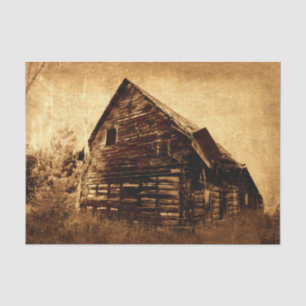 Country Rustic Barn Vintage Brown Sepia Texture Tissue Paper