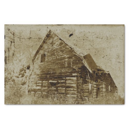 Country Rustic Barn Vintage Sepia Texture Tissue Paper