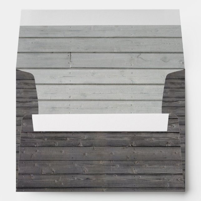 Country Rustic Barn Wood Stripes Envelope (Back (Bottom))