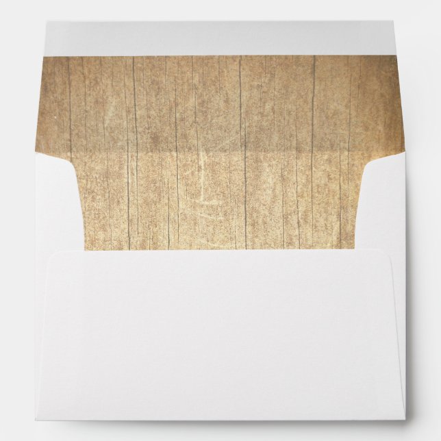 Country Rustic Barn Wood Wedding Envelope (Back (Bottom))