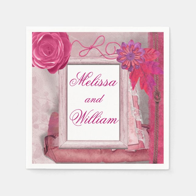 Country Rustic Beautiful Purple Paper Napkins (Front)