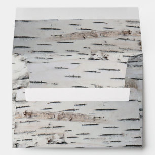 Country Rustic Birch Tree Bark Wedding Envelope