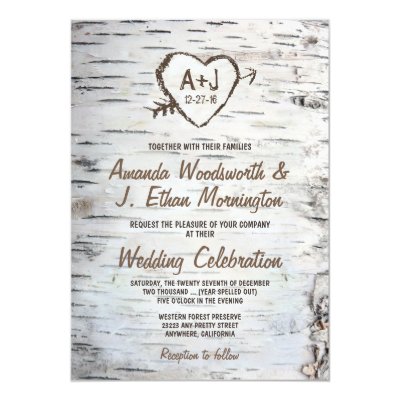 Tree Carved Heart Rustic And Vintage Wedding Card Tree Carved Heart Rustic And Vintage Wedding Card