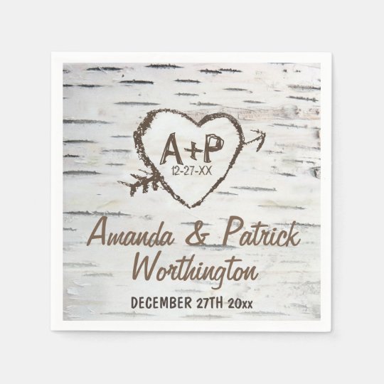 Country Rustic Birch Tree Bark Wedding Napkins Zazzle Country Rustic Birch Tree Bark Wedding Napkins