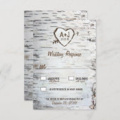 Country Rustic Birch Tree Bark Wedding RSVP Cards (Front/Back)