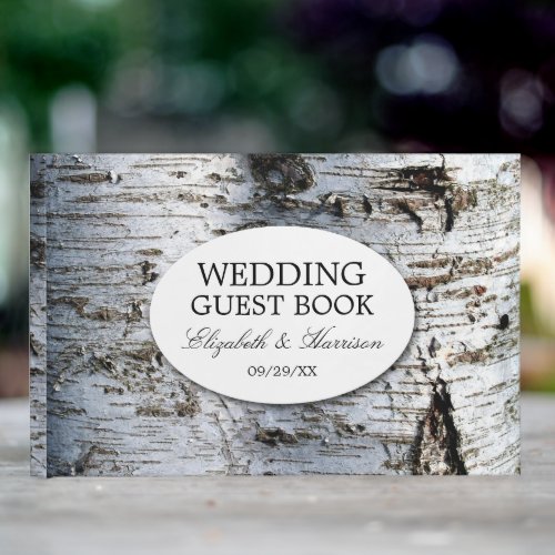 Country Rustic Birch Tree Wedding Guest Book