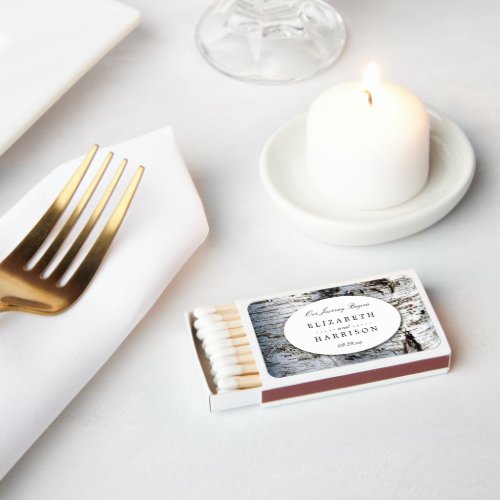 Country Rustic Birch Tree Wedding Matchboxes