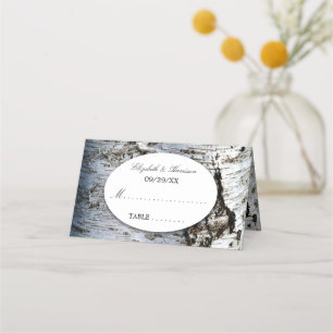 Country Rustic Birch Tree Wedding Place Card