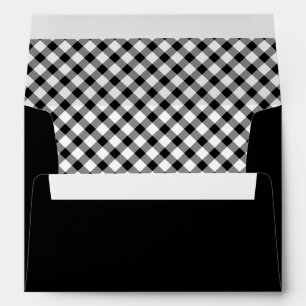 Country Rustic Black and White Buffalo Checks Envelope