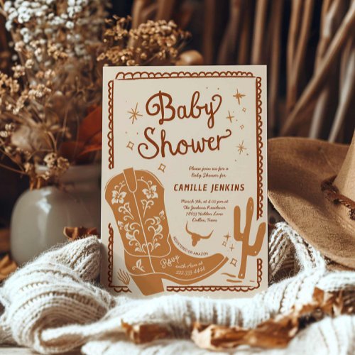 Country Rustic Boy Baby Shower Invitation 