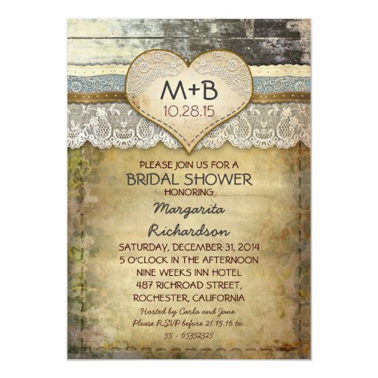 country rustic bridal shower invitations | Zazzle.com