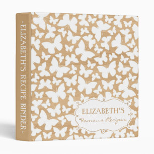 Country Rustic Butterfly Print Customizable Binder
