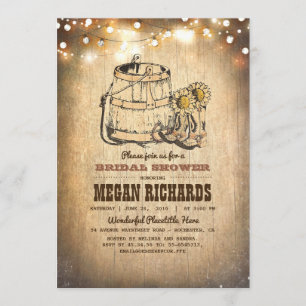 Country Rustic Cowboy Boots Bridal Shower Invitation