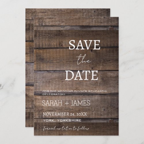 Country Rustic Dinner Rehearsal Wedding Script  Save The Date
