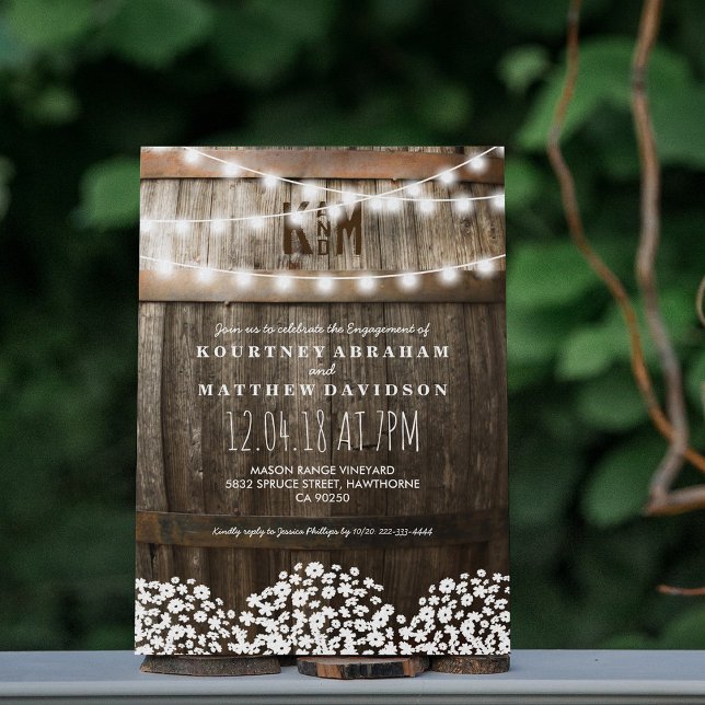 Country Rustic Engagement | String of Lights Invitation (Creator Uploaded)