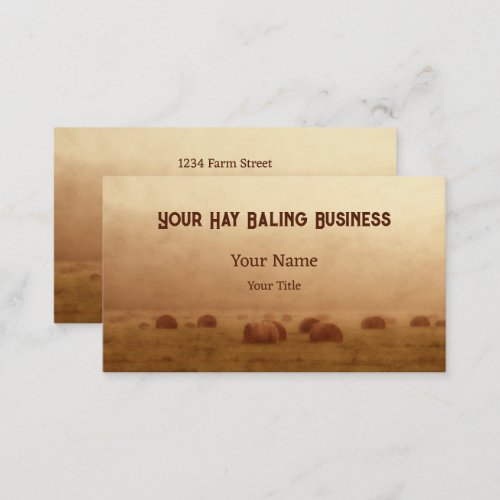 Country Rustic Farm Hay Bales Business Card