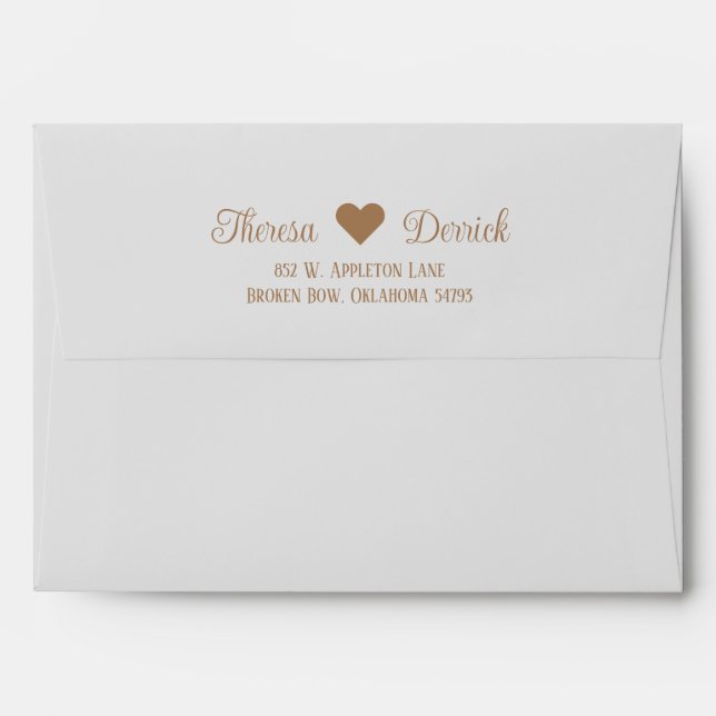 Country Rustic Floral Lace Wedding Envelope (Back (Top Flap))