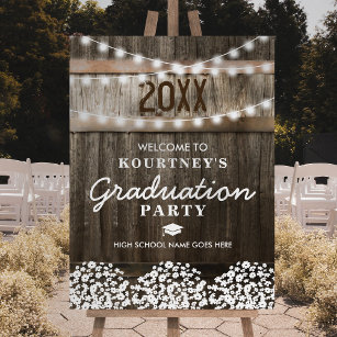 Country Rustic Graduation Party Welcome Foam Board