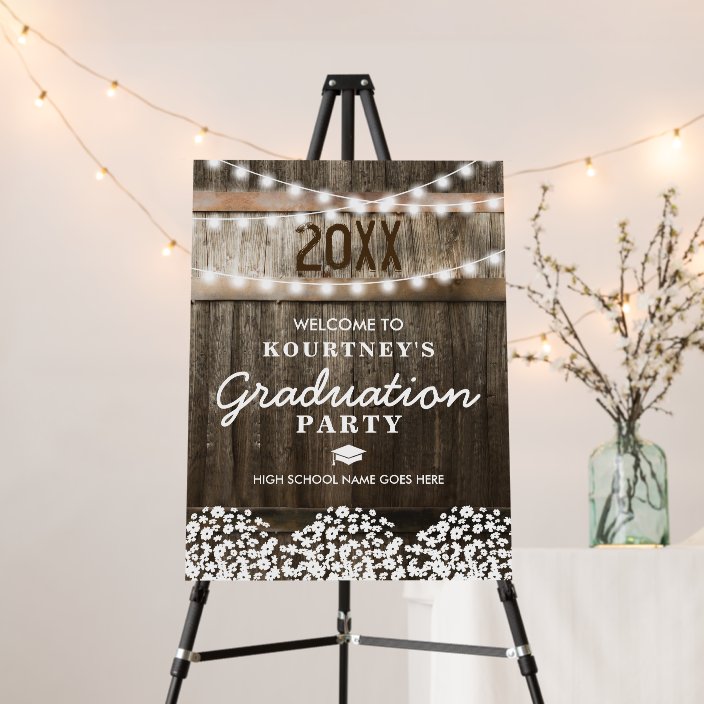 Country Rustic Graduation Party Foam Board
