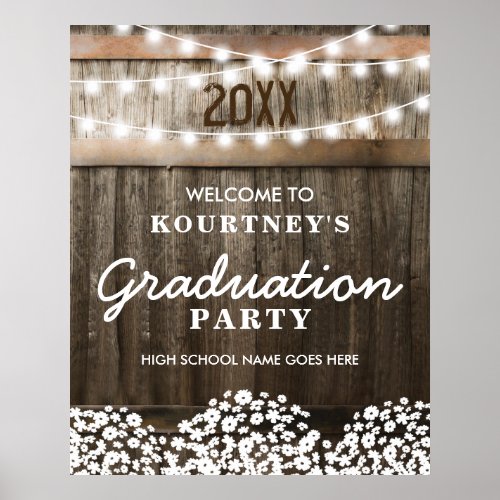 Country Rustic Graduation Party Welcome Poster