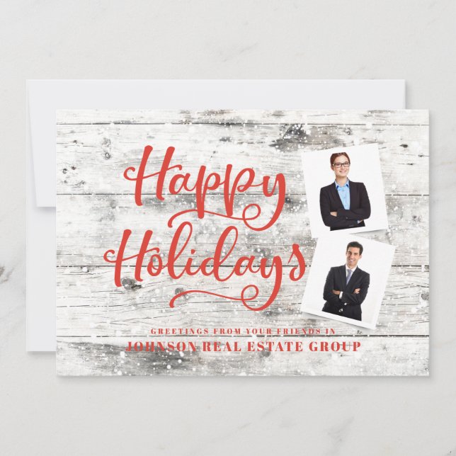 Country Rustic Happy Holidays | Holiday Greetings (Front)